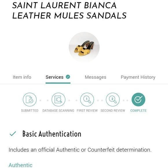 YSL Bianca Leather Block Heel Mules Sandals - Picture 2 of 12